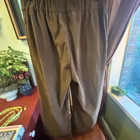 Wide Leg Corduroy Women's Pants - Picture 2 of 5